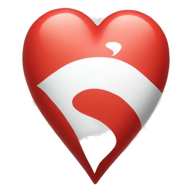Red white heart sticker