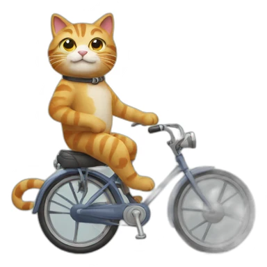 Cat riding bike sticker