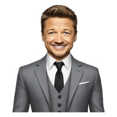jeremy renner smiling suit sticker