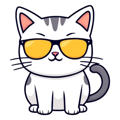 Cat with sunglasses sticker