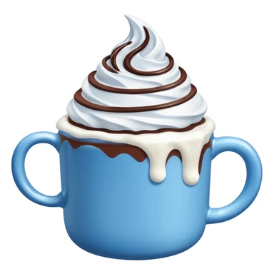 Blue and white hot chocolate sticker