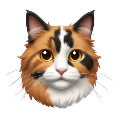 Fluffy calico cat sticker