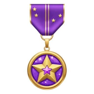 Purple Glitter military medal sticker
