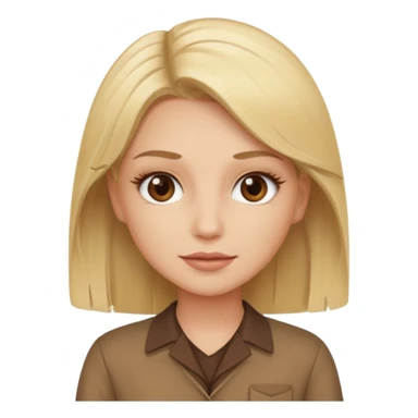 Blond lash tech , brown outfit sticker