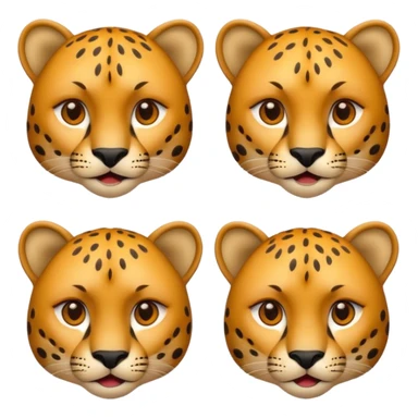 Tête de guépard qui exprime différentes émotions sticker
