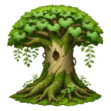 big tree, oak, bindweed, moss sticker