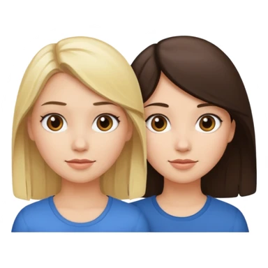 1 blonde girl and 1 brunette girl sticker