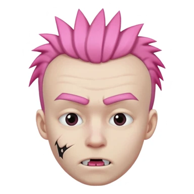 guy with pink mohawk who has his mouth stitched shut sticker