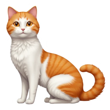 ginger and white cat with orange eyes doing a big extremely long stretch reaching up into the air with arms and legs side by side together straight and overextended whilst lying on its side sticker