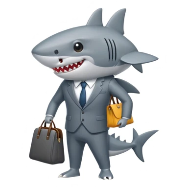 business shark with a bag sticker