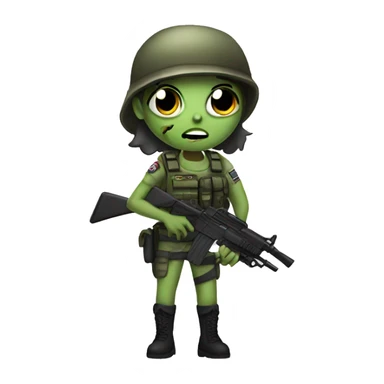 Zombiegirl soldier sticker