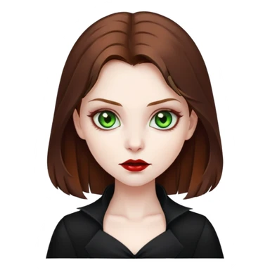 Vampire Girl with brown hair and Green eyes with black autfit  sticker