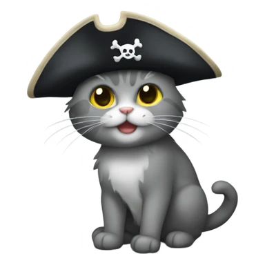 pirate gray cat sticker