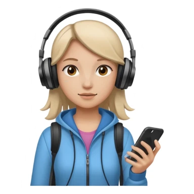 girl walking with music sticker