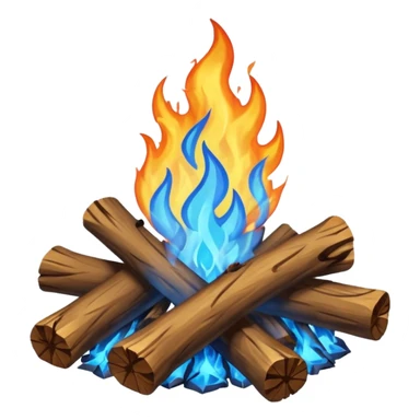 make me a campfire emoji but make the fire color blue sticker
