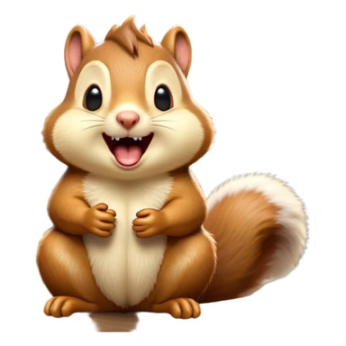 Cinematic Silly Yawning Squirrel Portrait Emoji, Head tilted with a dramatic, wide-open yawn revealing a tiny, adorable snout, soft, downy fur and a fluffy tail slightly askew, Simplified yet irresistibly cute features, highly detailed, glowing with a soft, cozy woodland glow, high shine, relaxed yet humorously expressive, stylized with a dash of whimsical woodland charm, soft glowing outline, capturing the essence of a drowsy yet endearing squirrel that appears ready to stretch and yawn its way into your heart! sticker