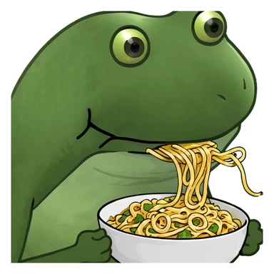 bufo eating noodles sticker