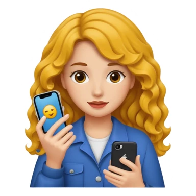 A gurl with wavy hair holding I phone sticker