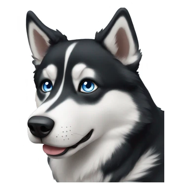 Black husky blue eyes  sticker