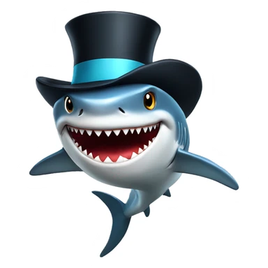 Shark with a top hat sticker