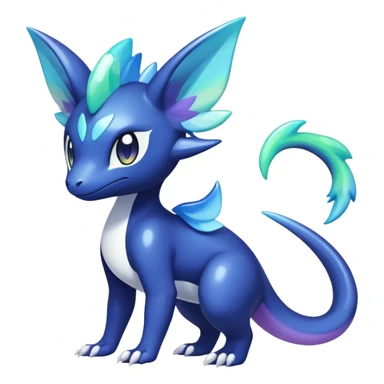 Rainbow crystal mix Shiny pastel Salandit-Meowstic-Noibat-Fakémon-hybrid-creature (full body)  sticker