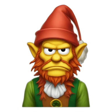 groundskeeper willie as a grumpy elf sticker
