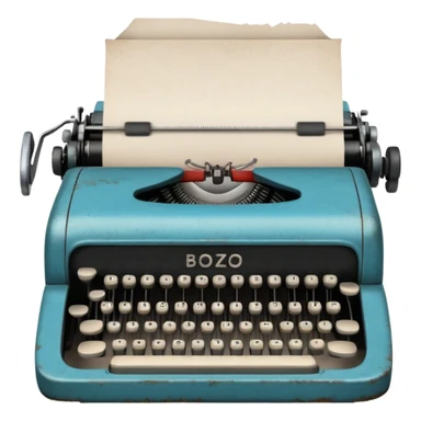 Typewriter typing on paper and the paper says bozo sticker