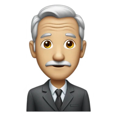 OLD MAN, SQUARE FACE,BIG NOSE, gray hair, suit sticker