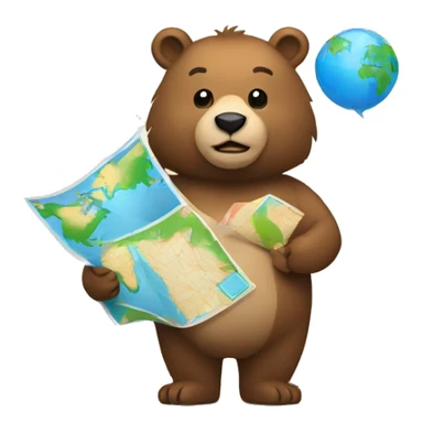  bear holding a map sticker