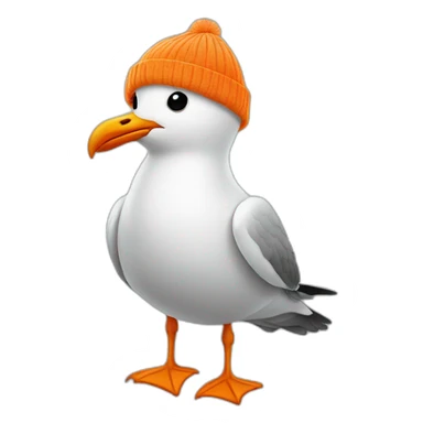 seagull in orange beanie sticker