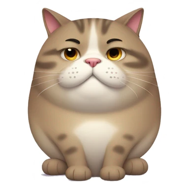 Sad fat cat sticker