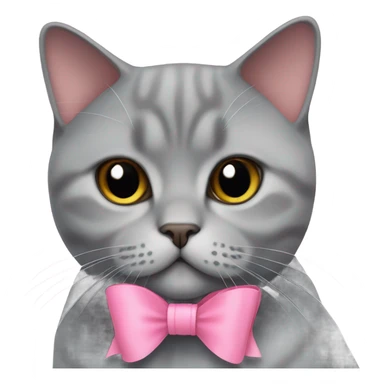 British shorthair with pink bow sticker