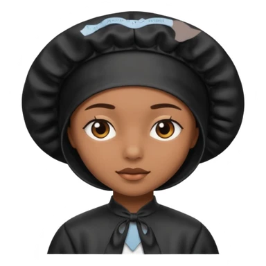 Black Silk sleep Bonnet emoji brown skin  sticker