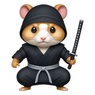 black ninja hamster sticker