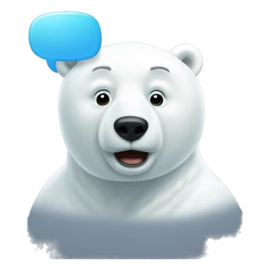 Polar bear with a thought bubble sticker