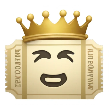 ticket, a crown, with a star sticker