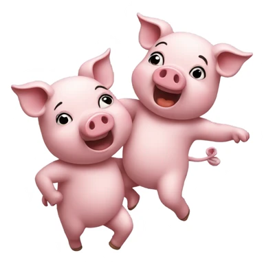 2 pigs dancing sticker