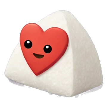 Onigiri in the shape of a heart sticker
