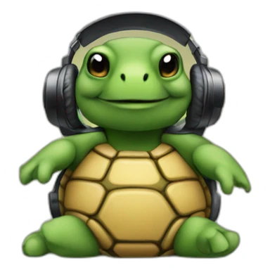 a trutle as a dj sticker