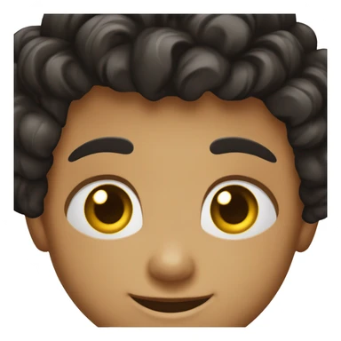 niño pequeño de piel negra, pelo muy corto y rizado, ojos negros y grandes y sonrisa  sticker