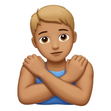 Person cross Arm holding neck sticker