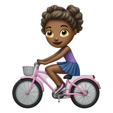 Girl with a tutu on and riding a bike sticker