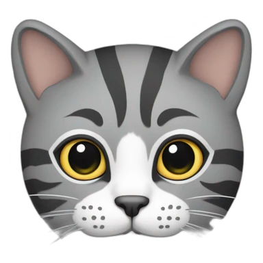grey cat with stripes male sticker