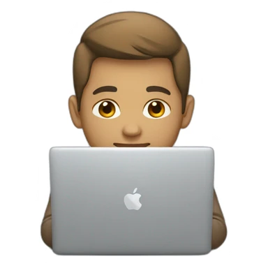 developer on mac laptop light skin tone sticker
