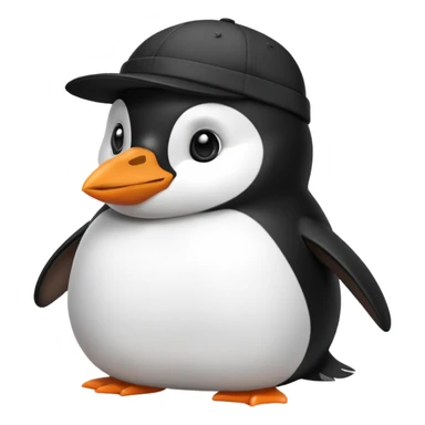 Un pingüino con gorra sticker