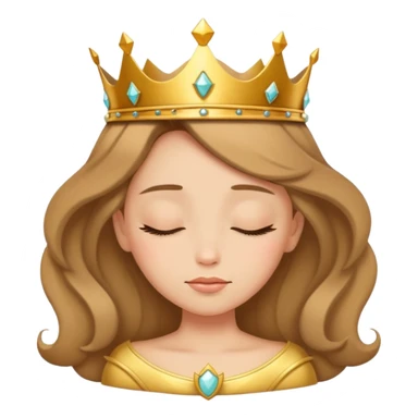 Sleeping light brown princess with crown  sticker