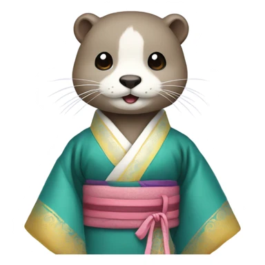 an otter wear hanbok sticker