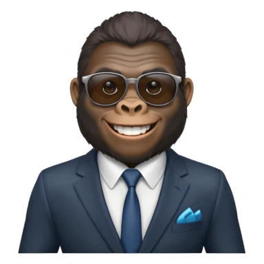 Gorilla wearing suits sunglasses sticker