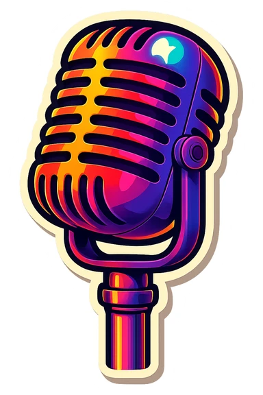 Make the microphone wireless, keep the retro, classic look with vintage colors and style. sticker