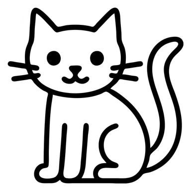 Make the black cat smile, keep the style and no background. sticker
